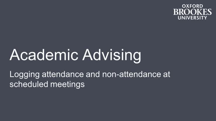 Academic Advising - Logging Attendance