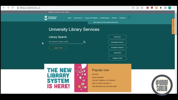Searching for articles using Keywords and Filters using Library Search