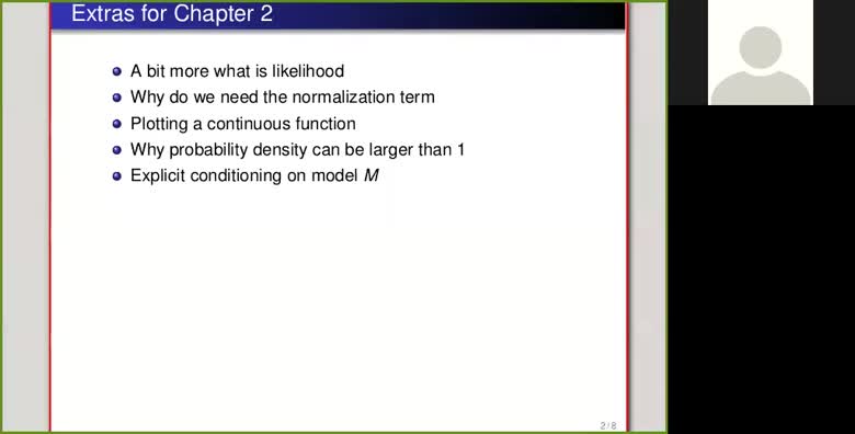 BDA course 2 extra: likelihood, normalization, density, model M