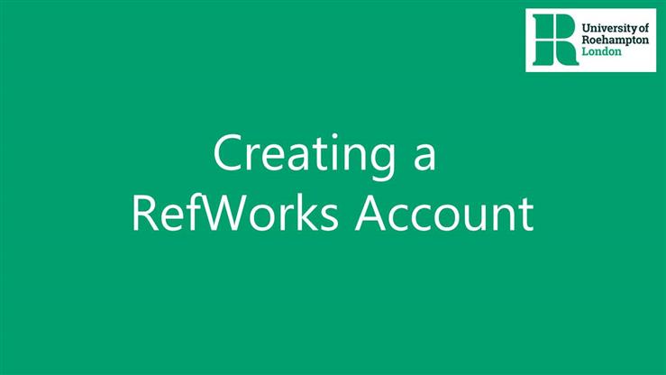 Creating a RefWorks Account