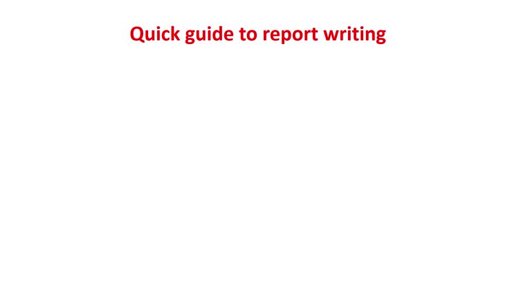 Guide to the Formative Report