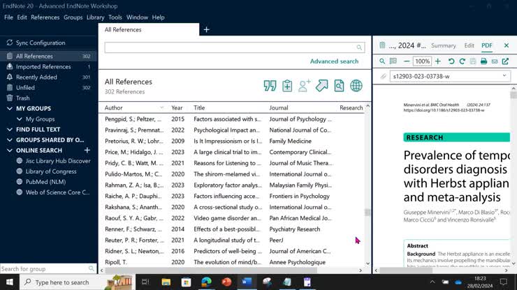 EndNote 20: Finding full text pdfs with EndNote