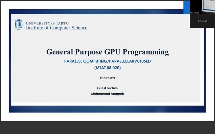 Parallel Computing 2024 - Lecture 7: GuestLecture 2. GPGPU by Mohammad ...