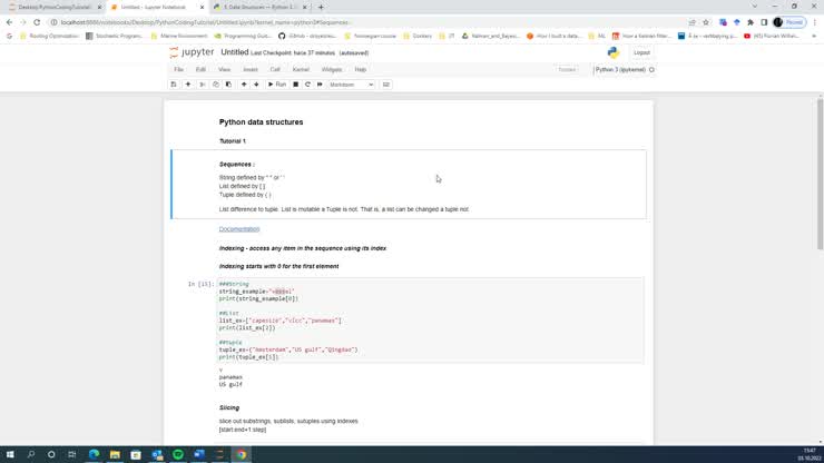 Tutorial 1. Python data structures