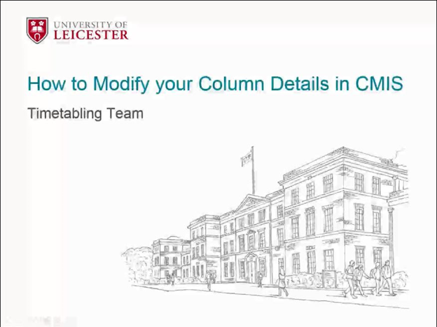 Modifying Column Details