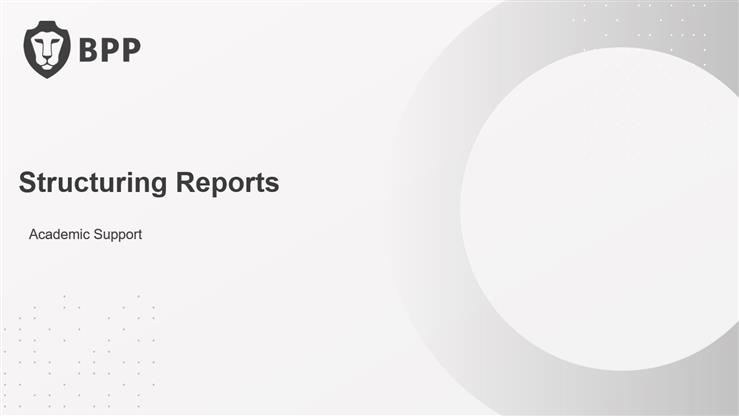 How to structure a report