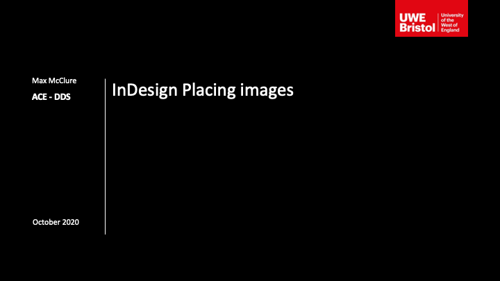 InDesign Placing Images