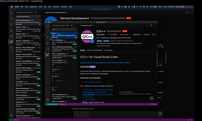 Setting up Visual Studio code for C/C++ programming image.