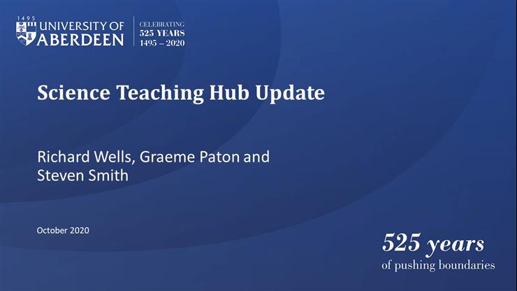 Science Teaching Hub Update October 2020
