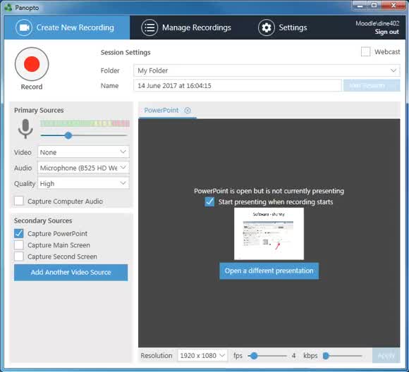 How to record audio in Panopto