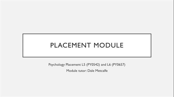 Placement Information Video