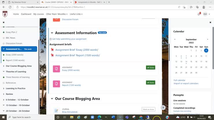 Accessing your grade and feedback on a Moodle assignment