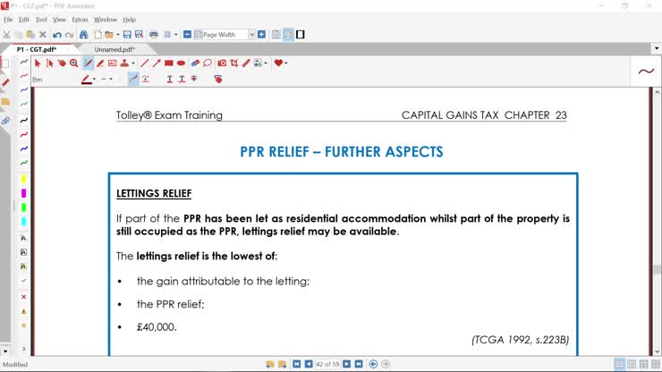 ATT P1 - Chp23 - PPR Relief Further Aspects