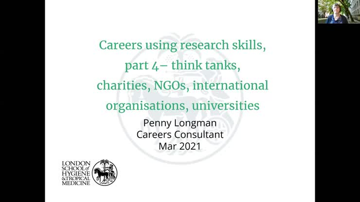 Careers using research part 4 - third sector, think tanks and universities