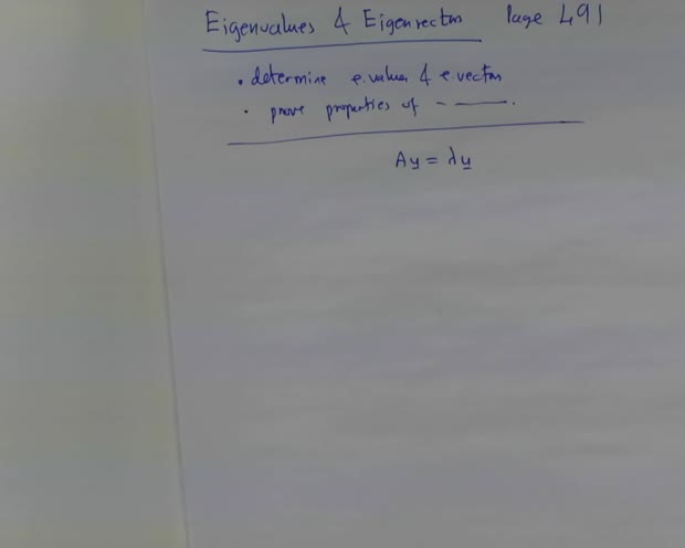Section 7.1 Introduction to Eigenvalues and Eigenvectors Pages 491-497