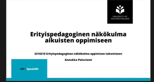 Erityispedagoginennäkökulmaaikuistenoppimisentukemiseen