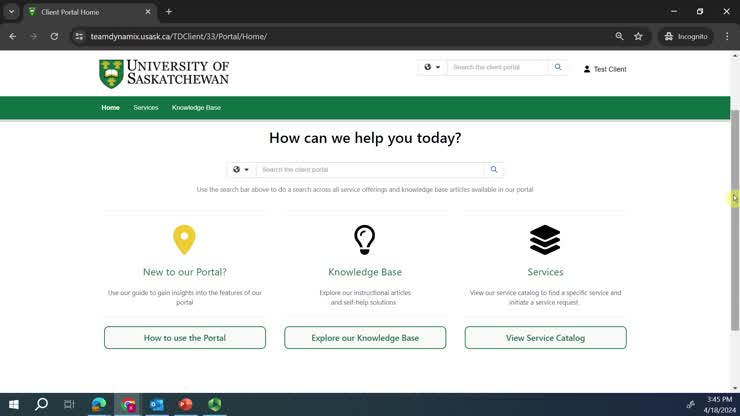 USask's Help and Services Portal (copy1)