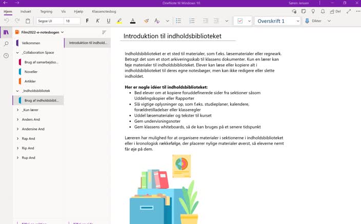 Onenote video 2, Underviser