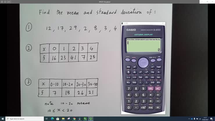 1b. Find standard deviation using calculator