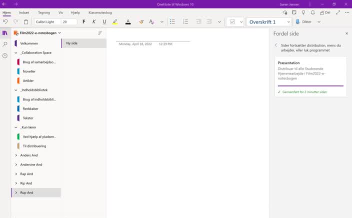 Onenote video 3, underviser