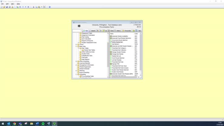 Module record in SITS