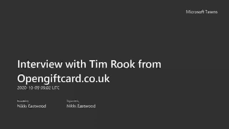 Interview with Tim Rook from Opengiftcard.co.uk