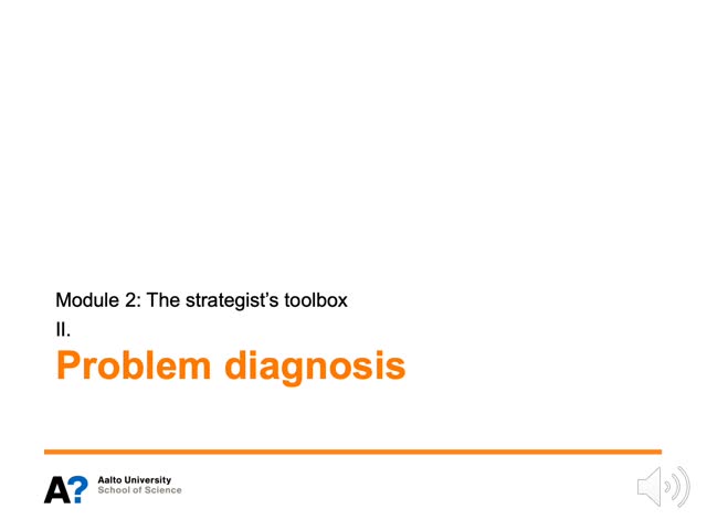 2. The strategist’s toolbox: II. Problem diagnosis