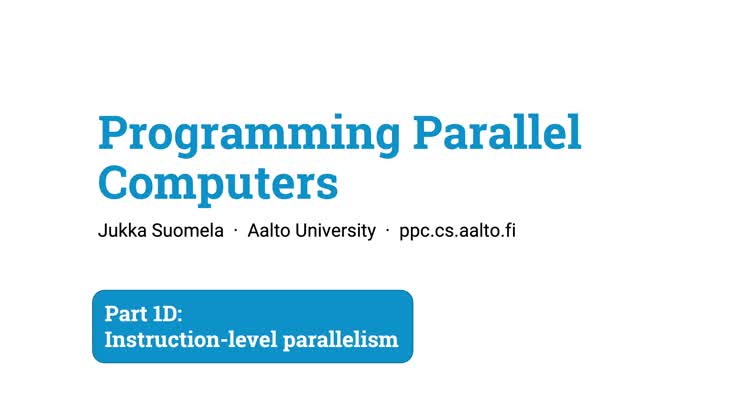 Programming Parallel Computers: Part 1D