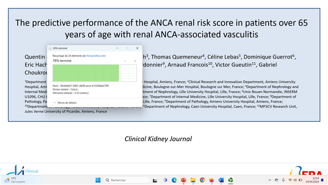 The predictive performance of the ANCA renal risk score in patients ...