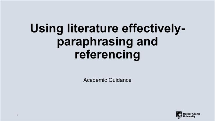Paraphrasing and Referencing