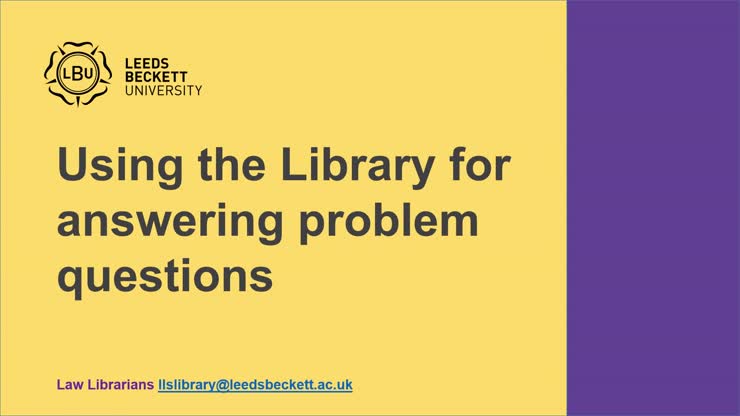 Using the Library for answering problem questions