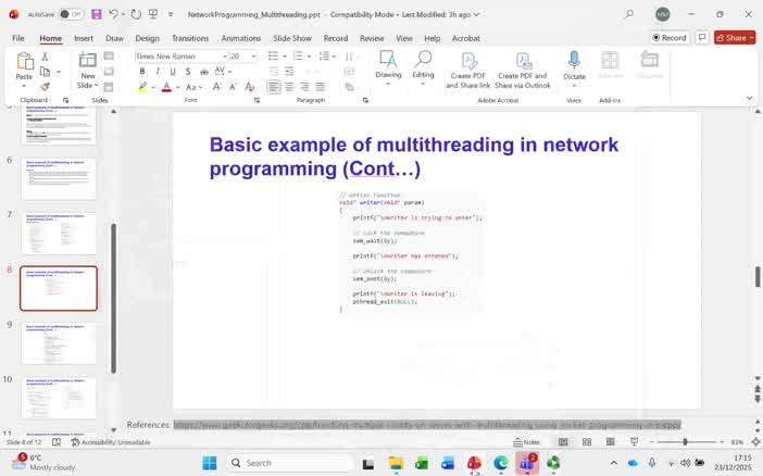 Multithreading in network programming