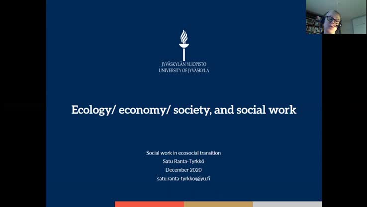 Satu Ranta-Tyrkkö: Ecology/economy/society, and social work