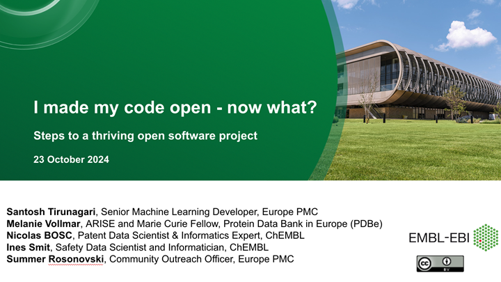 I made my code open - now what? Steps to a thriving open software project
