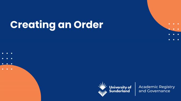 Creating an Order