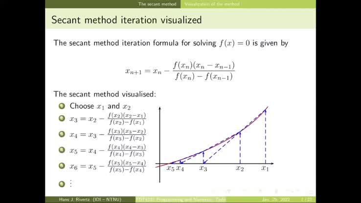 Week 4, Secant, Newton, and choosing the method.