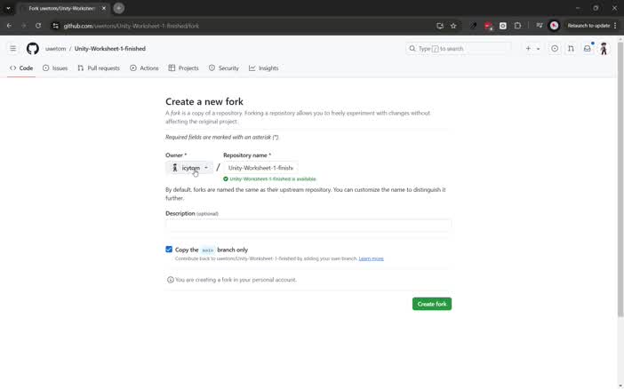 fork and clone repo