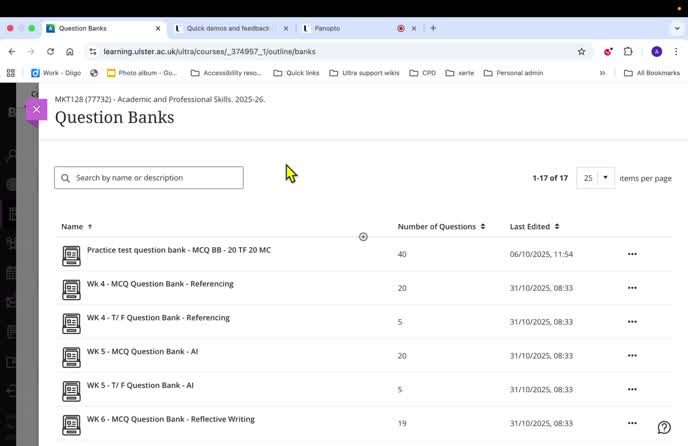 Question pools and question banks