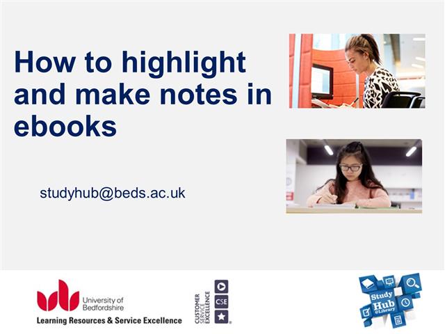 How to highlight and make notes in ebooks
