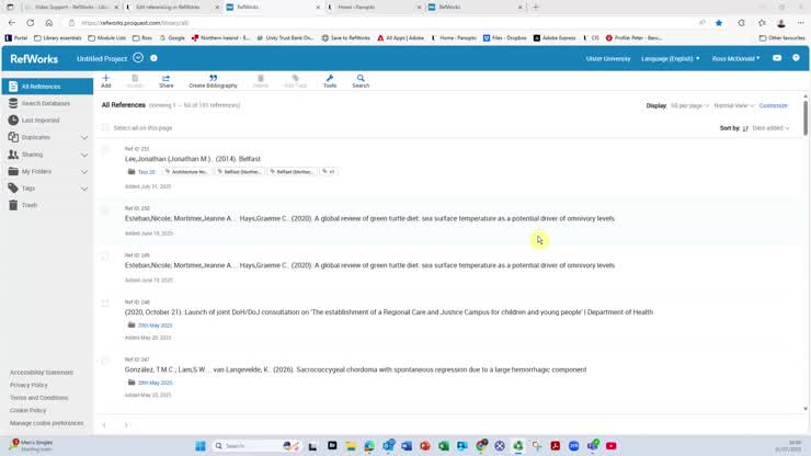 Editing References In RefWorks