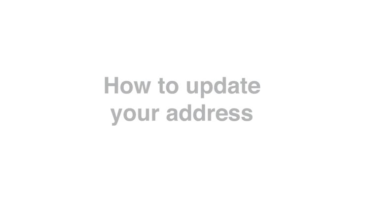 How to update your address