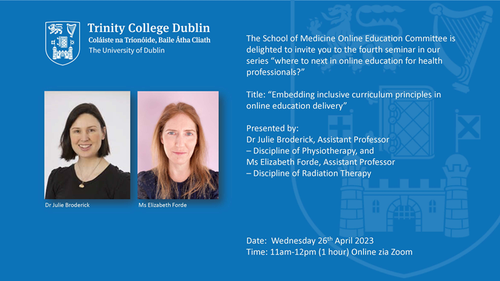 Embedding inclusive curriculum principles in online education delivery