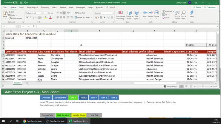MOS Excel Project 4-3 - 2021 UPDATE