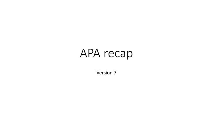 APA video