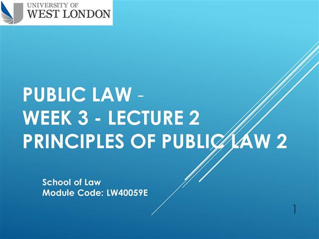 Public Law Lecture 3.2 - pre-record