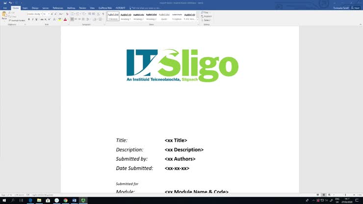 Using the Generic Template_Part 2_Modifying the document properties