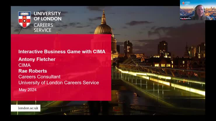 Employer Engagement Events: Interactive Business Game with CIMA: May 24