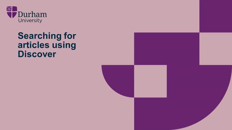 Discover: Finding Journal Articles