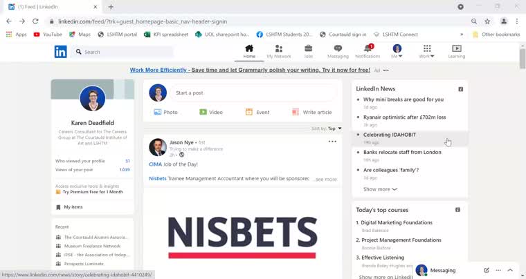 How to carry out research and engage with content and people on LinkedIn
